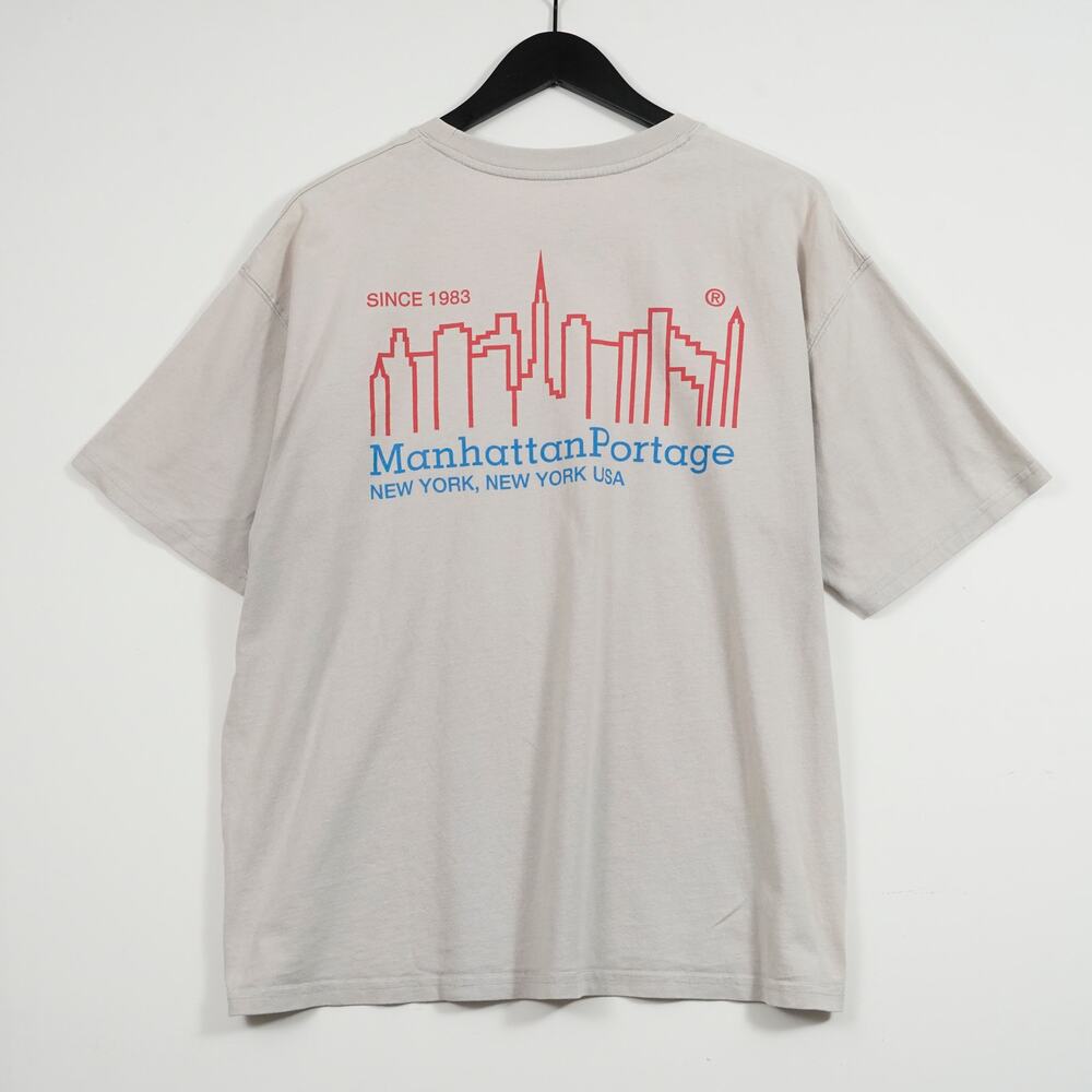 Manhattan Portage Pocket Logo T-Shirt XL Gray – Embroidered Chest + Back Print